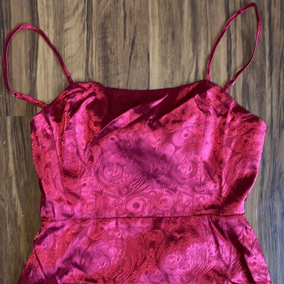 NWT What a Marble Wine Red Marbled Tie-Back Mini Dress - Picture 9 of 9